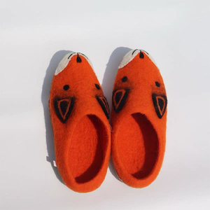 Pantoufles en laine mélangée de qualité supérieure à 100 % avec semelle en <span class=keywords><strong>cuir</strong></span>, unisexes, à enfiler, en feutre de laine naturelle - Product Image 2
