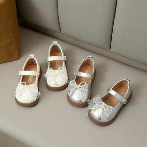 Chaussures élégantes pour filles, enfants, printemps, automne, en dentelle, avec nœud papillon, style Mary Jane, en cuir PU, semelle souple, chaussures habillées formelles - Product Image 2
