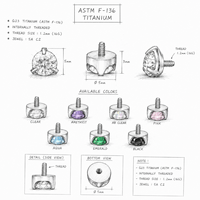 Pendiente de cartílago de titanio ASTM F136 G23 de moda, estilo punk, con circonita de corte Asscher y engaste de garra, hipoalergénico y a juego.