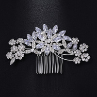 LUOXIN Accessoires de cheveux romantiques en cristal de zircon, fleur en strass, peigne à cheveux élégant pour mariage, anniversaire