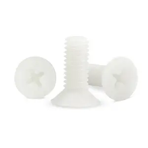 Boulon en plastique vis en nylon tête plate fraisée boulon d'entraînement croisé csk hd boulon en nylon plastique PA6/PA66 matériel vis à métaux