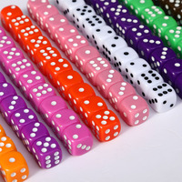 Dés de jeu ronds en plastique, 16mm, personnalisés, couleur acrylique, usine, pièces