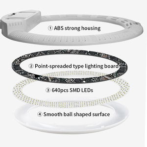 Yidoblo Anneau lumineux de 22 pouces 640 LED Grande taille <span class=keywords><strong>Grand</strong></span> anneau lumineux pour selfie pour influenceur <span class=keywords><strong>avec</strong></span> télécommande Kit FS-640II - Product Image 4