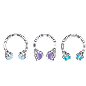 Fashion Stainless Steel Body Jewelry Set Dragon Claw <strong>Nose</strong> Rings Natural Stone Belly Rings Lip Rings &amp; Ear <strong>Studs</strong> for Wedding - Product Image 6