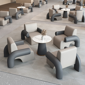 Office <b>Sofa</b> Chair Set Modern Commercial Lounge Furniture High-Density Sponge Comfortable Reception Area Seating - Product Image 5