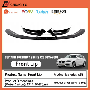 Spoiler Anteriore Stile M-Performance per <span class=keywords><strong>BMW</strong></span> Serie 1 <span class=keywords><strong>F20</strong></span> LCI 2015-2019 M-Sport, Nero Lucido Effetto Carbonio, Accessori Carrozzeria in ABS - Product Image 2