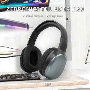 Casque sans fil supra-auriculaire ZEBRONICS Thunder Pro avec double appairage, mode gaming, fonction d'appel, Aux, Micro SD et assistant vocal - Product Image 2