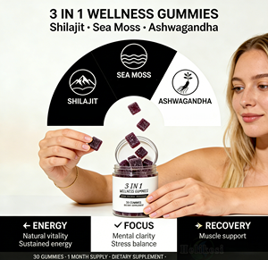Herbal Formula Male Balance Gummies Wellness 3-in-1 Shilajit Gummies with Sea <strong>Moss</strong> &amp; Ashwagandha Natural Energy Vitality Support - Product Image 4