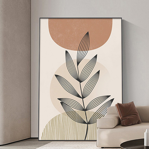 Impressions murales d'art déco avec cadre en alliage d'aluminium doré, décoration mobile à suspendre et vase sur pied pour l'entrée et le couloir - Product Image 1