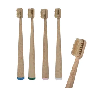 Setole di cinghiale spazzolino da denti di bambù naturale eco-friendly Stand up biodegradabile setole di maiale di bambù spazzolini da denti di bambù