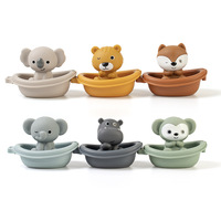 Jouet de bain interactif flottant et empilable de haute qualité pour animaux, en caoutchouc/vinyle, souple, éducatif, 6 styles, pour tout-petits