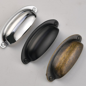 B-417 Oval <b>Drawer</b> Pull <b>Handle</b> 89mm Hole Spacing Zinc Alloy Antique Bronze Black <b>Chrome</b> Chinese Style Durable - Product Image 3