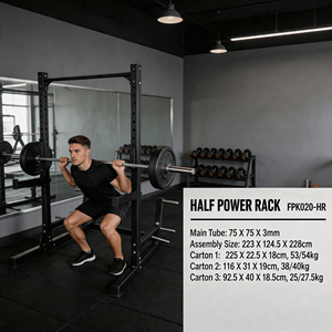 VIGFIT Station de musculation professionnelle en acier de 3 mm d'épaisseur, support de squat et demi-rack de musculation pour centre de fitness - Product Image 3