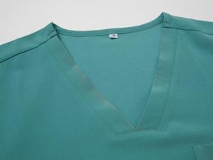 Blusa Médica con Cuello en V y Manga Corta, Elástica en 4 Direcciones, de Secado Rápido, con Doble Bolsillo, Uniforme Médico, Túnica de <span class=keywords><strong>Enfermera</strong></span> de Hospital en Varios Colores - Product Image 4