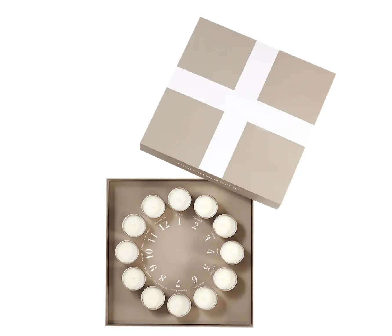 Coperchio e base carta calendario dell'avvento scatola portacandele confezione premium tea light candle box