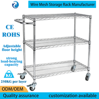 Carrito de Acero Inoxidable para Restaurante con Ruedas, Personalizable OEM/ODM, Capacidad de Carga de 250 kg, Carrito Utilitario Antioxidante para Catering, Aeropuerto, Hotel