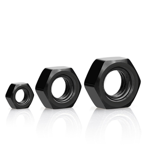 Éléments de fixation hexagonaux externes M6/M8/M10/M12 pour la construction industrielle, écrous en oxyde noir pour machines industrielles, usine Bibo Yaente - Product Image 1