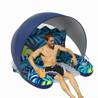 Chaise longue gonflable pour piscine avec auvent pare-soleil, hamac aquatique en PVC, jouet d'été pour adultes