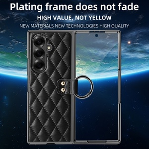 เคสโทรศัพท์หนัง PU ชุบเคลือบแบบธุรกิจสำหรับ Samsung Z Fold 8 3 4 5 6 7 พร้อมวงแหวน ป้องกันหน้าจอ กันกระแทก - Product Image 4