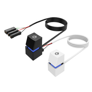 Power <b>Switch</b> Desktop Computer External Remote Starter Motherboard Button With Led Light 7 Color Lighting Effect Extension Cable - Product Image 3