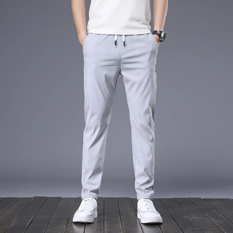 High elastic Golf pant mens Slim fit fashion drawstring casual pants Drop shipping Nylon spandex outdoor pants for men