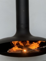 Cheminée décorative d'intérieur pour hôtel, style américain personnalisé, en acier au carbone, résistante à la chaleur, peinture noire, pour brûler du bois
