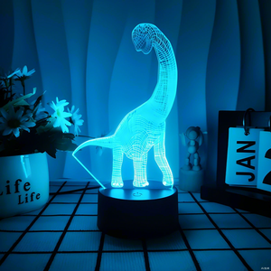 โคมไฟไดโนเสาร์ดีไซน์ทันสมัยแบบ 3 มิติ เปลี่ยนสีได้ 7/16 สี พร้อมรีโมทควบคุมแบบสัมผัส เหมาะสำหรับเป็นของขวัญวันเกิดเด็กผู้ชาย ใช้ในบ้าน - Product Image 4