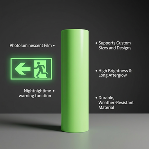 <span class=keywords><strong>Film</strong></span> photoluminescent en PVC, 6 heures de luminescence dans le noir, imprimable, auto-adhésif, pour signalisation d'entrepôt, signalisation de sécurité - Product Image 5