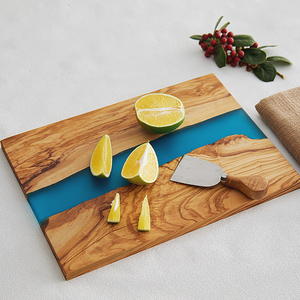 Nhà Tự Nhiên Bán Buôn Nhựa Epoxy Và Gỗ Ô Liu Cắt Phục Vụ Hội Đồng Quản Trị Cho Charcuterie Platter Thực Phẩm Pho Mát Trái Cây - Product Image 6