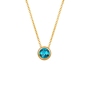 Collana in Acciaio Inossidabile con Pietra, Brillante Diamante, Piccola Pietra di Nascita Singola, Citrino, Ametista - Product Image 6