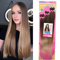 Commerce extérieur transfrontalier PARA TUDO Perruques et extensions de cheveux longs et lisses pré-collés pour femmes africaines noires, européennes/américaines