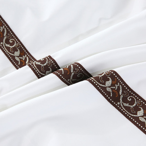 Chất Lượng Cao 5 Sao Khách Sạn Bộ Đồ Giường Đặt Sang Trọng 100% Tinh Khiết Bông Trắng 4Pcs Phẳng Tấm Ga Giường Duvet Cover Và Vỏ Gối - Product Image 4