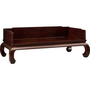 Divano letto Junyu in stile Ming, in PU, modello Zambia Blood Three-way Board Luo Han, rosso, per soggiorno, a una piazza. - Product Image 4