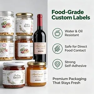 Food Safe Self-Adhesive <b>Labels</b> <b>Waterproof</b> Oil Proof Rectangular PP Material for Jar Bottle Packaging - Product Image 6