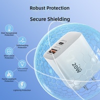 Adaptador de Pared USB C de 20W con Certificación ETL de EE. UU. al por Mayor, Cargador Tipo C para iPhone, Samsung y Android