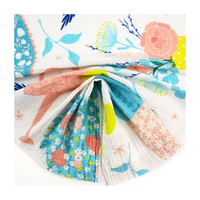 Rouleau de tissus en bambou de mousseline de coton à impression florale numérique personnalisée pour bébé