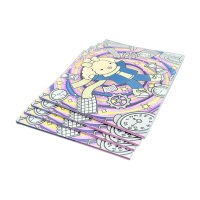 Livres à colorier en papier offset personnalisé au design unique Ligne perforée Origami coloré Reliure à coudre Couverture souple Impression de haute qualité