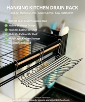 Égouttoir suspendu en acier inoxydable 304 pour cuisine, support de rangement suspendu, support pour couvercles de casseroles, égouttoir à cuillères et assiettes