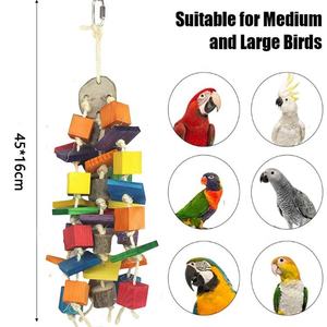 Hot Selling Large and Medium-sized Diamond <strong>Grey</strong> <strong>Parrot</strong> Wooden Colored Biting <strong>Toys</strong> - Product Image 5