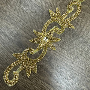 1 <span class=keywords><strong>Yard</strong></span> berlian imitasi AB emas kristal besi pada Applique berlian <span class=keywords><strong>patch</strong></span> untuk menjahit pakaian - Product Image 2