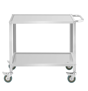 Carrito de Servicio de Acero Inoxidable de 2 Niveles, Resistente, Capacidad de Carga de 100 kg, Carrito de Servicio de Alimentos para Cocina Comercial, para Restaurantes, Hoteles y Servicios de Catering - Product Image 3