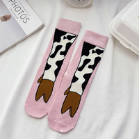 Chaussettes montantes unisexe tendance en tricot respirant, motif pattes de poulet, style influenceur, originales, collection automne, best-seller