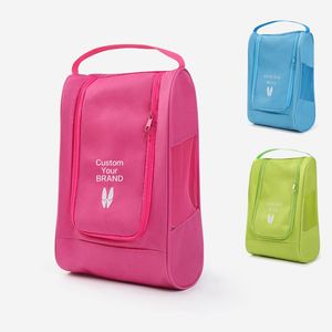 Sac à chaussures de voyage personnalisé, écologique, imperméable, en Oxford avec fermeture éclair et cordon de serrage pour hommes et femmes - Product Image 1