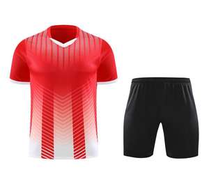 Tissu colorant et vêtements d'entraînement imprimés par sublimation hommes femmes vêtements de football à manches courtes personnalisés fabriqués à la source - Product Image 3