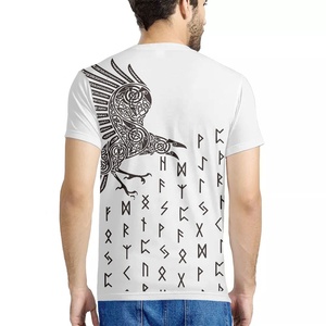 T-shirt personnalisé à bas prix Vikings Tattoo imprimé T-shirt lourd de haute qualité Col rond Manches courtes 6XL Grande taille Chemises pour hommes - Product Image 4