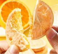 Tranches d'orange croustillantes enrobées de FD, collation de fruits en couches, saveur naturelle d'agrumes, prêtes à consommer pour la décoration de desserts, vente en gros en vrac