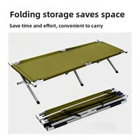 Lit pliant en stock usine, lit d'appoint, lit de sieste individuel, lit pliant d'urgence portable ultra-léger en alliage pour le camping
