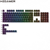 Double Shot ABS Keycaps Black Topographic Lines Backlit Shine Keycap Set Side Printed Dye Sublimation Cherry Profile TKL US