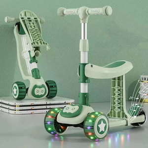 Trottinette pliable Istaride pour enfants, trottinette à roulettes réglable en hauteur, trottinette pour bébé avec lumière LED - Product Image 4