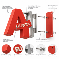Enseigne lumineuse LED Gozone en lettres acryliques rouges pour façade de magasin, sur mesure, étanche IP65 et garantie de 2 ans